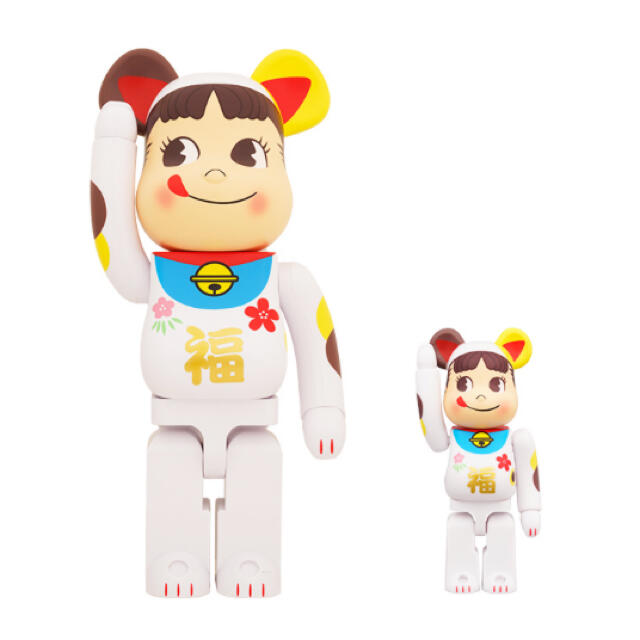 ハンドメイドBE@RBRICK 招き猫 ペコちゃん 福 100％ ＆ 400％