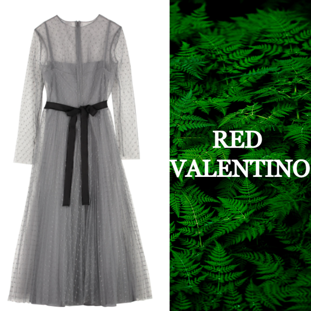 ☆SALE☆【RED VALENTINO】プリーツチュールワンピース - ロング