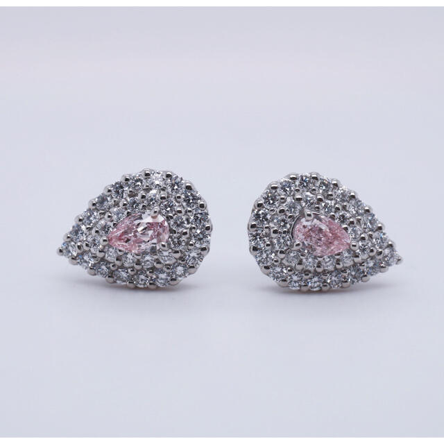 ピンクダイヤモンドピアス0.3ct・fancy pink VS1 2