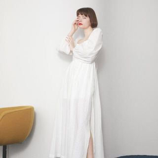 ロザリームーン(Rosary moon)のrosarymoon EyeletLaceBalloonSleeveDress(ロングワンピース/マキシワンピース)