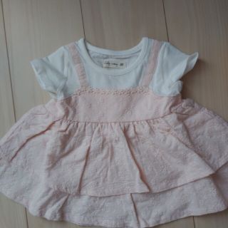 キムラタン(キムラタン)の新品　未使用　Lily ivory トップス　半袖　チュニック　80(Tシャツ/カットソー)