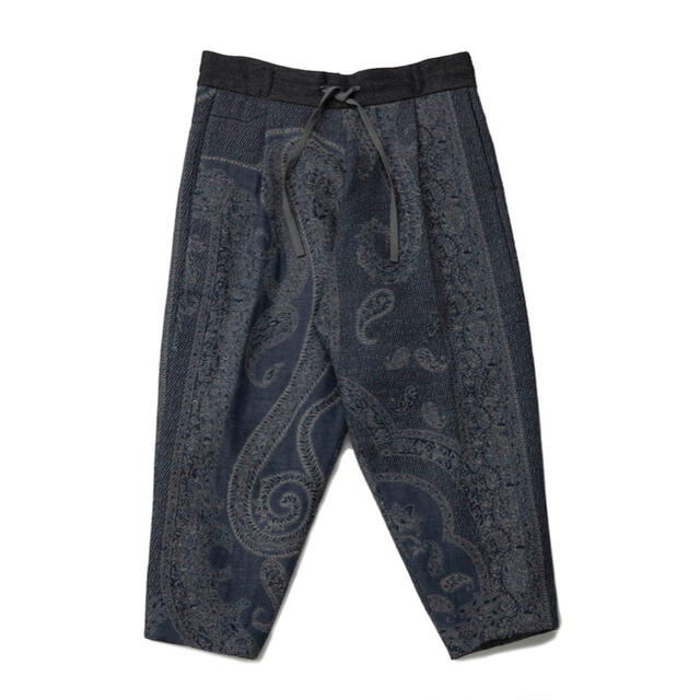 NAVY素材Paisley Jacquard Wool Himo Pants (NAVY)