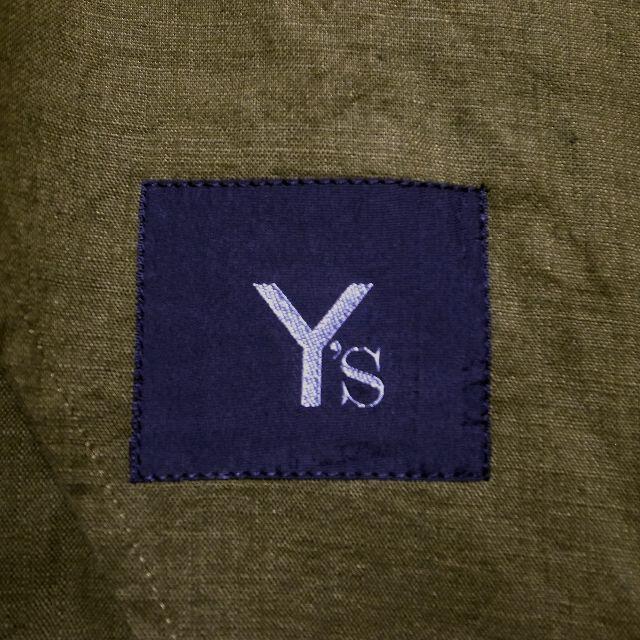 Y's ワイズ  ベルトデザイン ジャケット 麻 カーキ（株）ワイズ 初期タグ 2