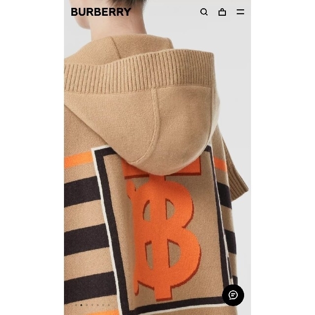 BURBERRY(バーバリー)のBURBERRY　モノグラムモチーフインターシャウールカシミアブレンドケープ レディースのジャケット/アウター(ポンチョ)の商品写真