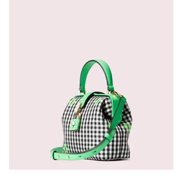 新品 Kate spade レメディ ギンガム スモール トップ ハンドル