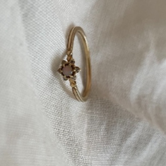 agete - 【中古】agate リング　ダイヤ.オパールＫ10