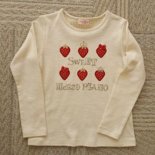 メゾピアノ(mezzo piano)の新品メゾピアノ130⭐イチゴ白長袖カットソー(Tシャツ/カットソー)