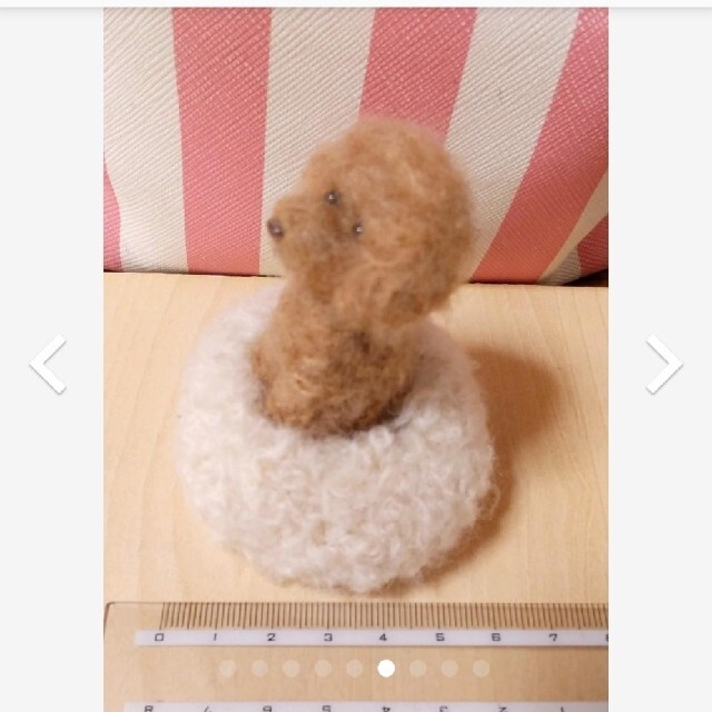 手のひらサイズ⭐羊毛フェルト⭐毛糸⭐トイプードル⭐置物 ハンドメイドのぬいぐるみ/人形(ぬいぐるみ)の商品写真