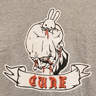 キューン(CUNE)のキューン DEATHボウズ& うさぎ Tシャツ Sサイズ グレー CUNE(Tシャツ/カットソー(半袖/袖なし))