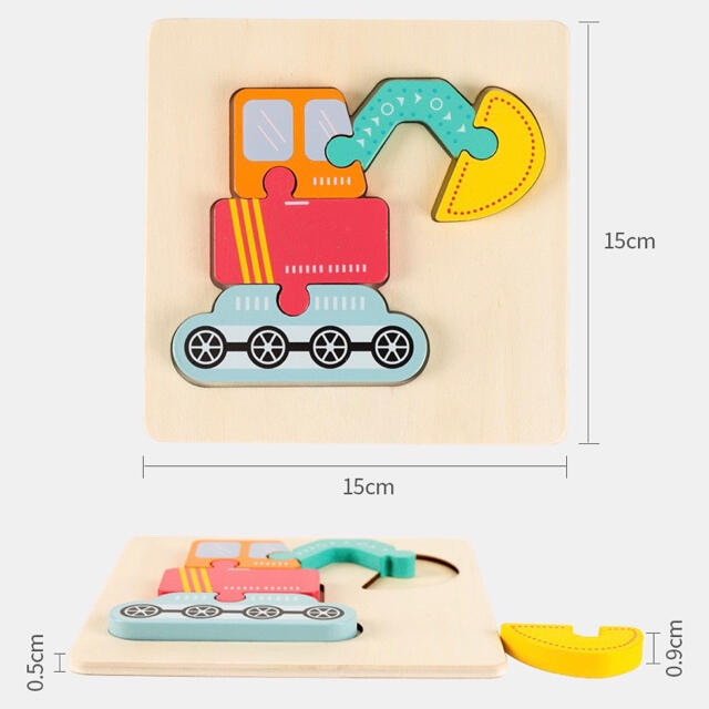 mikihouse(ミキハウス)のベビーキッズ用 パズル 4枚セット 木製　知育玩具 キッズ/ベビー/マタニティのおもちゃ(知育玩具)の商品写真