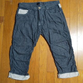 XLジーンズ クロップドパンツ ハーフパンツ 七分丈 W86(サルエルパンツ)