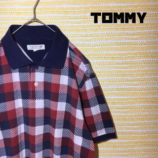 トミー(TOMMY)のトミー TOMMY ポロシャツ M マルチカラー チェック 希少デザイン(ポロシャツ)