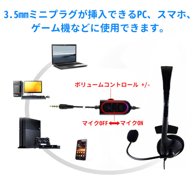 片耳ヘッドセット スマホ/家電/カメラのオーディオ機器(ヘッドフォン/イヤフォン)の商品写真