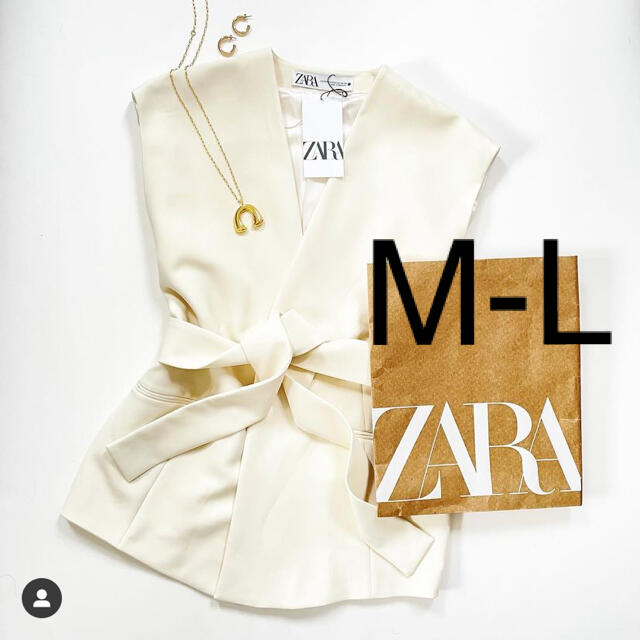 ZARA(ザラ)のZARA ベルテッドオーバーサイズベスト　M-L レディースのトップス(ベスト/ジレ)の商品写真