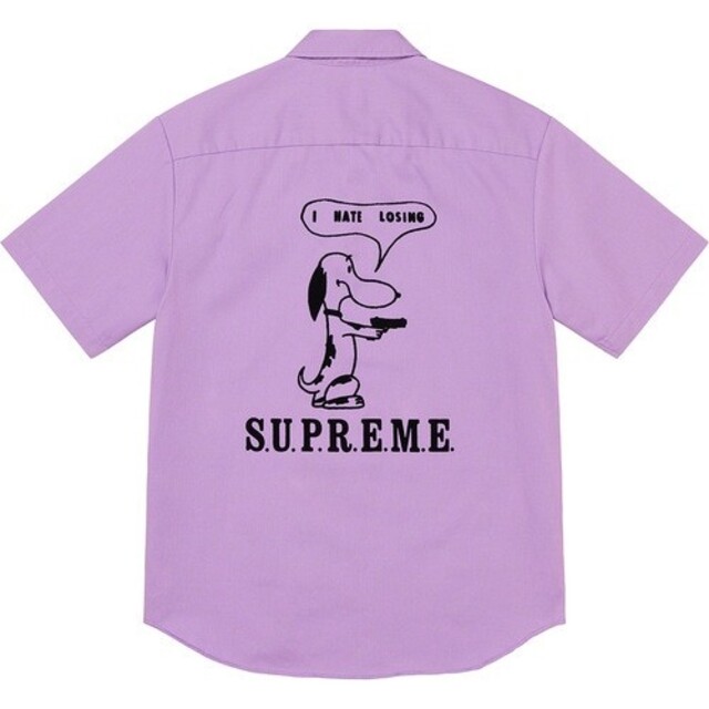 最安値　supreme Dog S/S Work Shirt 紫　Large