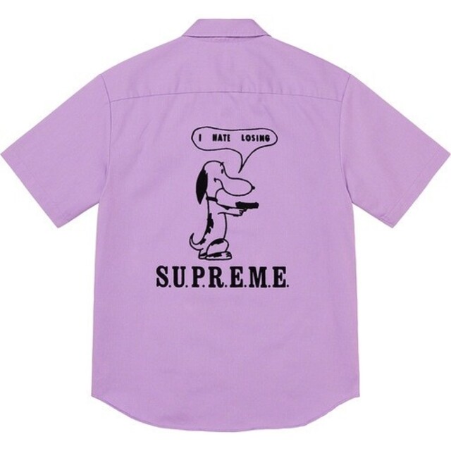 Supreme(シュプリーム)の最安値　supreme Dog S/S Work Shirt 紫　Large メンズのトップス(シャツ)の商品写真