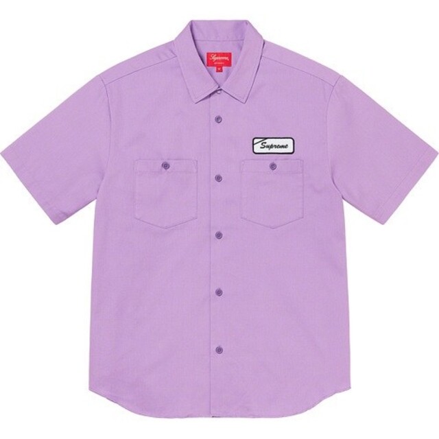 Supreme(シュプリーム)の最安値　supreme Dog S/S Work Shirt 紫　Large メンズのトップス(シャツ)の商品写真