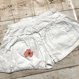 ホワイト　スカート付ショートパンツ　6m(パンツ)