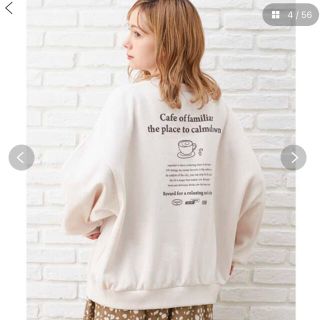 イング(INGNI)のINGNI 新品 バックカフェプリントスウェット トレーナー(トレーナー/スウェット)