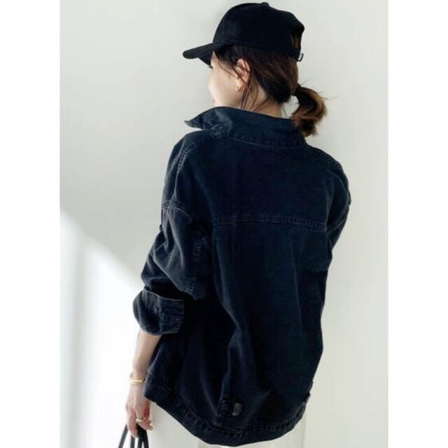 L'Appartement DEUXIEME CLASSE(アパルトモンドゥーズィエムクラス)のシュタンバウムSTAMMBAUM DENIMJACKETデニムジャケットブラック レディースのジャケット/アウター(Gジャン/デニムジャケット)の商品写真