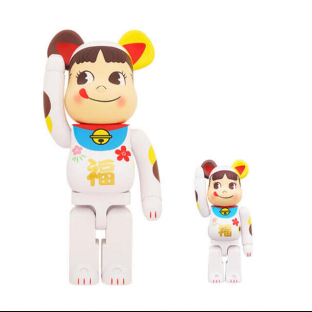 100% 400% BE@RBRICK 招き猫　ペコちゃん　福キャラクターグッズ