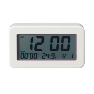 ムジルシリョウヒン(MUJI (無印良品))の無印良品 デジタルバスクロック 置時計 温度計 ＊ ホワイト(置時計)