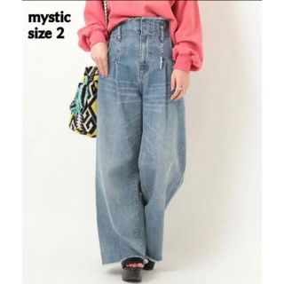 ミスティック(mystic)のmystic断ち切りハイウエストワイドデニムパンツ(デニム/ジーンズ)