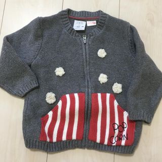 ザラキッズ(ZARA KIDS)のZARA ジップアップセーター　70㎝(ニット/セーター)