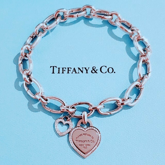 Tiffany & Co.(ティファニー)のティファニー K18 ダイヤ センチメンタルハート ハート タグ ブレスレット レディースのアクセサリー(ブレスレット/バングル)の商品写真