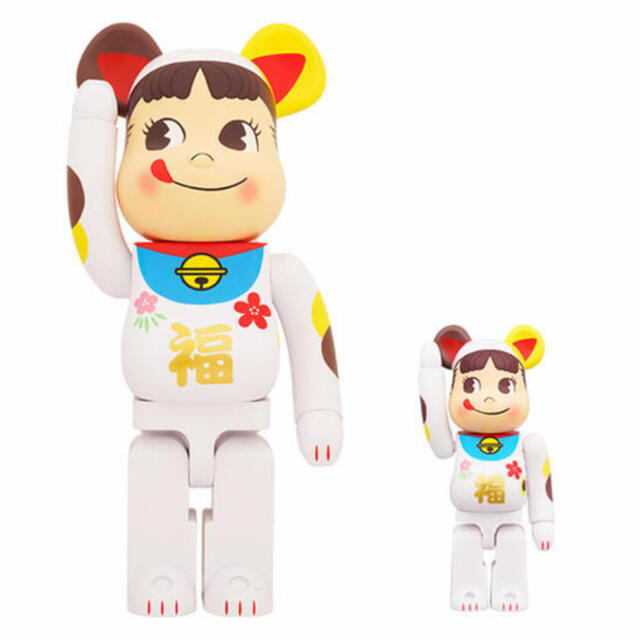 新作激安 BE@RBRICK 招き猫 ペコちゃん 福 100% & 400% ぬいぐるみ