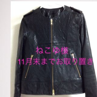羊革ノーカラージャケット(ノーカラージャケット)