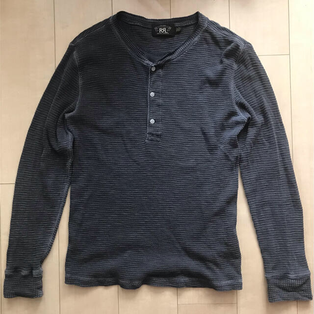 RRL ワッフルニット ヘンリーシャツ ネイビー系 SMALL