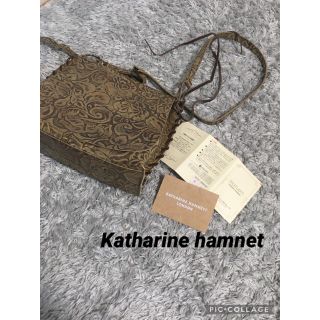 キャサリンハムネット(KATHARINE HAMNETT)の【ほぼ未使用！katharine hamnet キャサリンハムネット　花柄　彫刻(ショルダーバッグ)