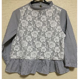 ストライプレースブラウス❤︎美品❤︎(シャツ/ブラウス(長袖/七分))