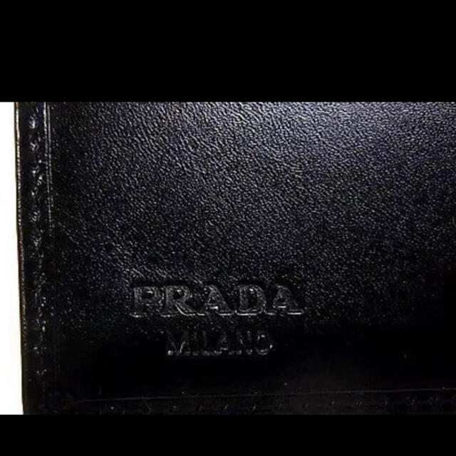 PRADA - 極美品□ PRADA プラダ ロゴ レザー二つ折り 財布 ウォレット