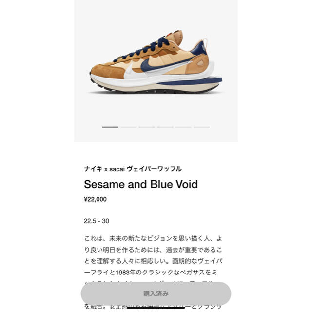 nike sacai ヴェイパーワッフル　28cmメンズ