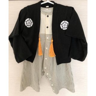 プティマイン(petit main)の最終お値下げ‼️ 【美品】男の子　袴　ベビー袴　ロンパース袴　こどもの日(和服/着物)