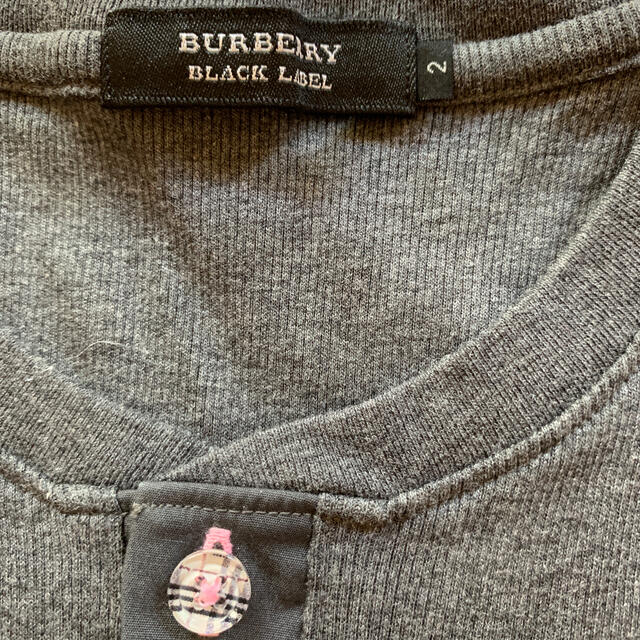 BURBERRY BLACK LABEL(バーバリーブラックレーベル)のバーバリーブラックレーベル　リブTシャツ　サイズ2 メンズのトップス(Tシャツ/カットソー(半袖/袖なし))の商品写真