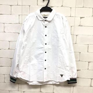 【同梱限定】MENS 袖リブ生地しっかりシャツ 白S(シャツ)