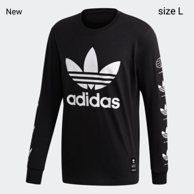 adidas(アディダス)の新品 L adidas originals ロンT  ヒストリー 長袖 黒 メンズのトップス(Tシャツ/カットソー(七分/長袖))の商品写真