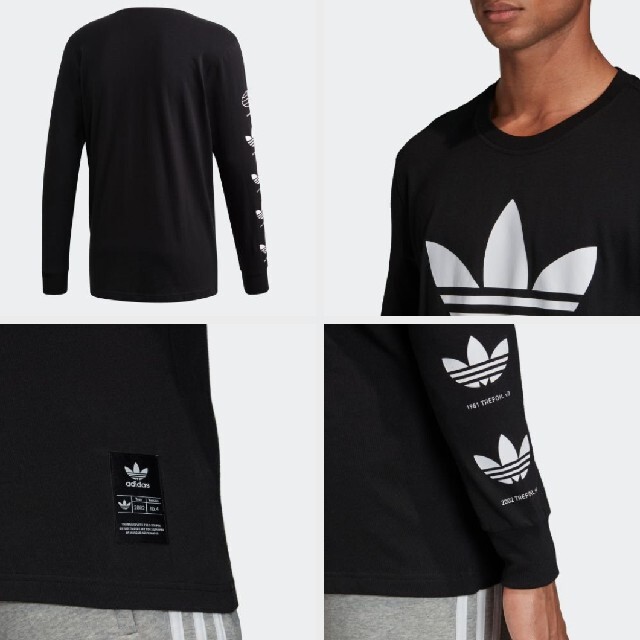 adidas(アディダス)の新品 L adidas originals ロンT  ヒストリー 長袖 黒 メンズのトップス(Tシャツ/カットソー(七分/長袖))の商品写真