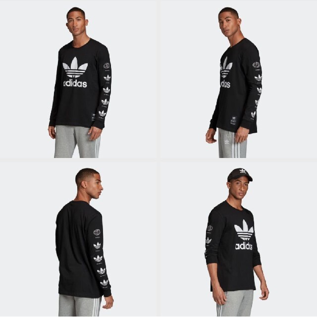 adidas(アディダス)の新品 L adidas originals ロンT  ヒストリー 長袖 黒 メンズのトップス(Tシャツ/カットソー(七分/長袖))の商品写真