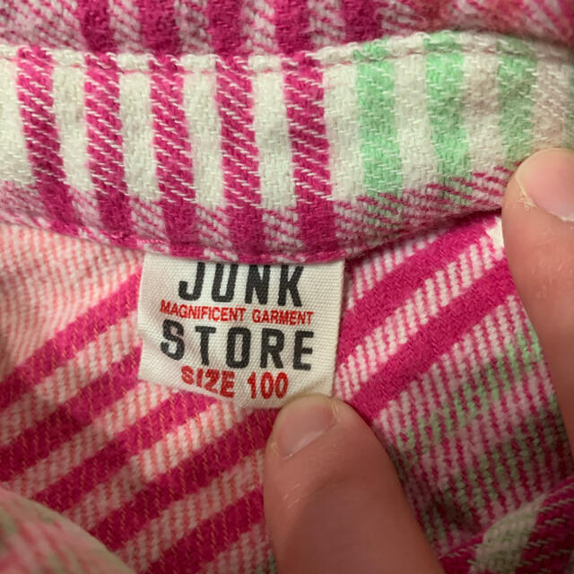 JUNK STORE(ジャンクストアー)の100   シャツワンピース キッズ/ベビー/マタニティのキッズ服女の子用(90cm~)(ワンピース)の商品写真