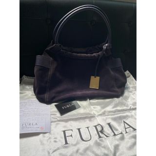 フルラ(Furla)の『ほぼ未使用』FURLA ハンドバッグ スウェード パープル 紫(ハンドバッグ)