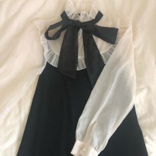 ザラ(ZARA)のZARA リボンワンピース(ミニワンピース)