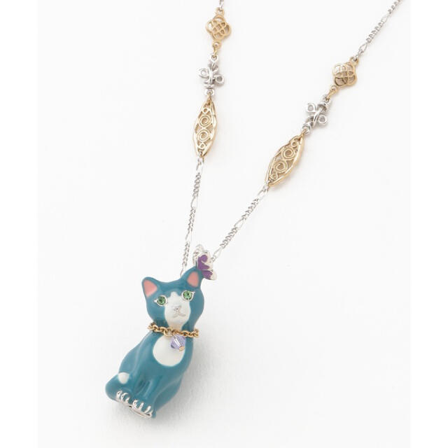 レア★アナスイ 首かしげ猫ちゃんのロングネックレス　ANNA SUI