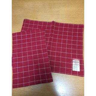 ムジルシリョウヒン(MUJI (無印良品))の【無印良品】麻チェックランチョンマット2枚セット（赤）(テーブル用品)