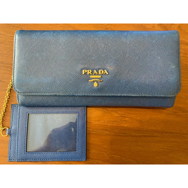 PRADA(プラダ)のPRADA  プラダ　財布　長財布　ブルー レディースのファッション小物(財布)の商品写真