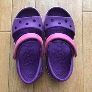 クロックス(crocs)のクロックス　9  (16.5cm) パープル(サンダル)