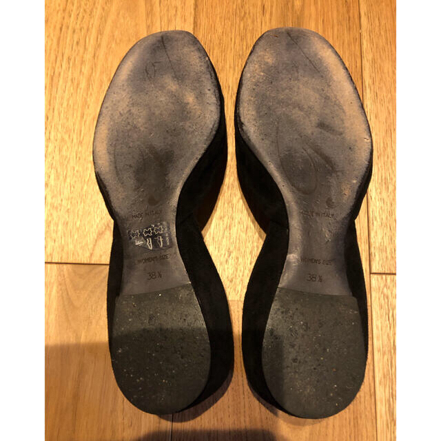 ロジェヴィヴィエ RogerVivier フラットシューズ38.5 黒スエード金